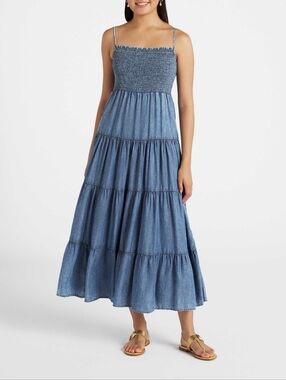 Z Supply Balos Chambray Midi Dress Size Small